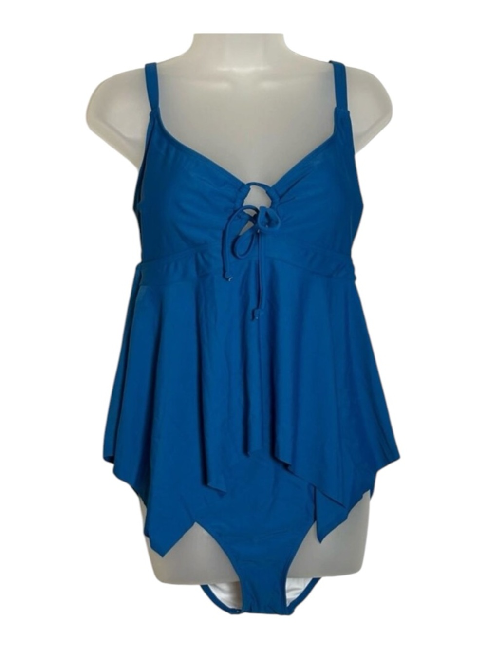 Teal Blue Tankini with flowy top Swim-M